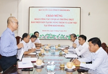 Ban Tuyên giáo Tỉnh ủy làm việc với Đoàn công tác Cơ quan Thường trực Báo Nhân Dân tại Đà Nẵng